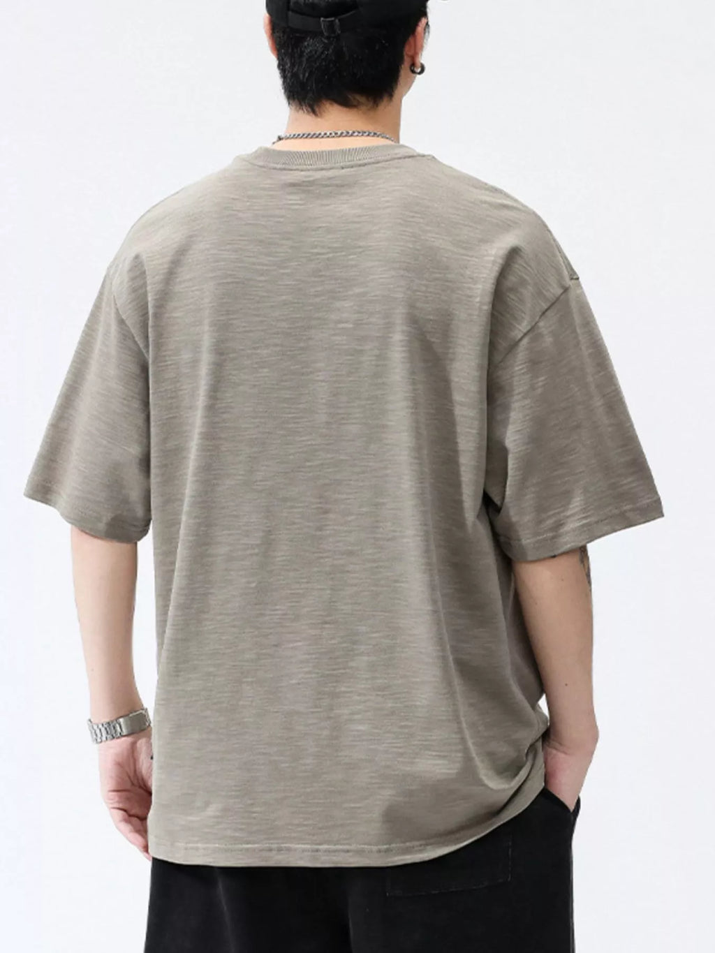Men's Plus Size Round Neck Half Sleeve T-Shirt