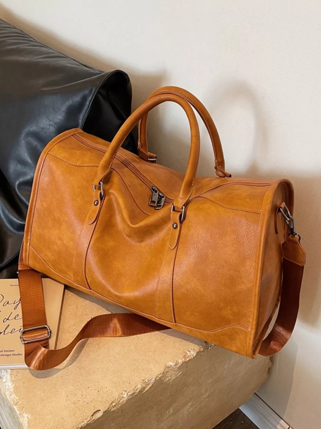 Vintage Leather Duffle Bag