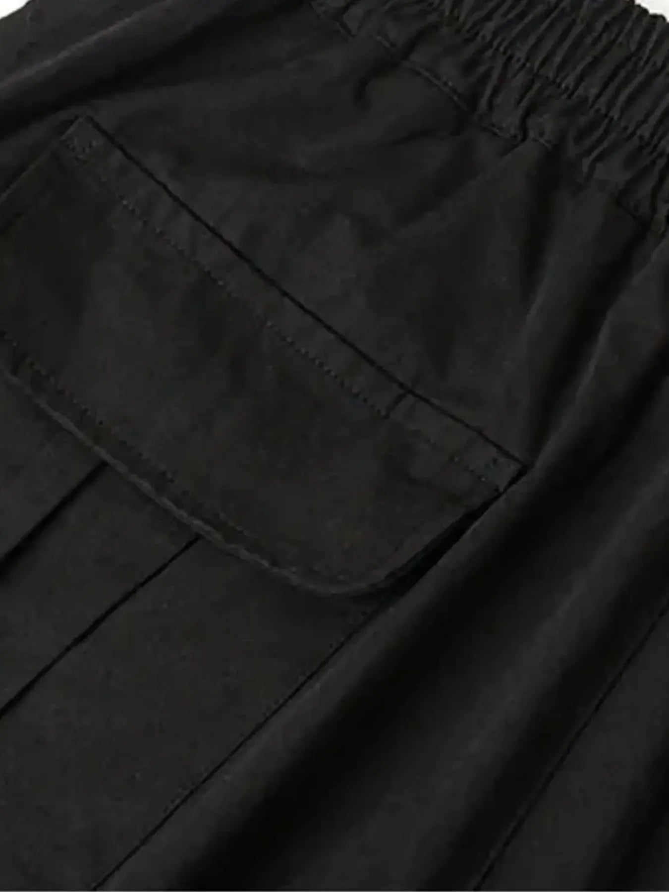 Men's Elastic Waist Wide Leg Cargo Pants with Side Pockets