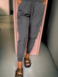 Elastic High Waist Pocketed Cargo Jogger Pants