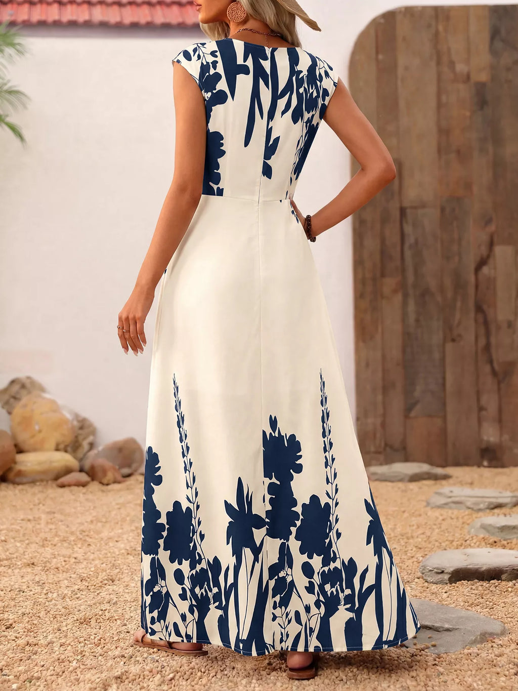 Printed Square Neck Maxi Dress