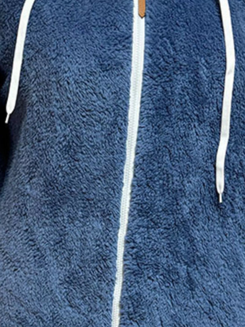Cozy Fleece Hooded Longline Zip Up Outerwear