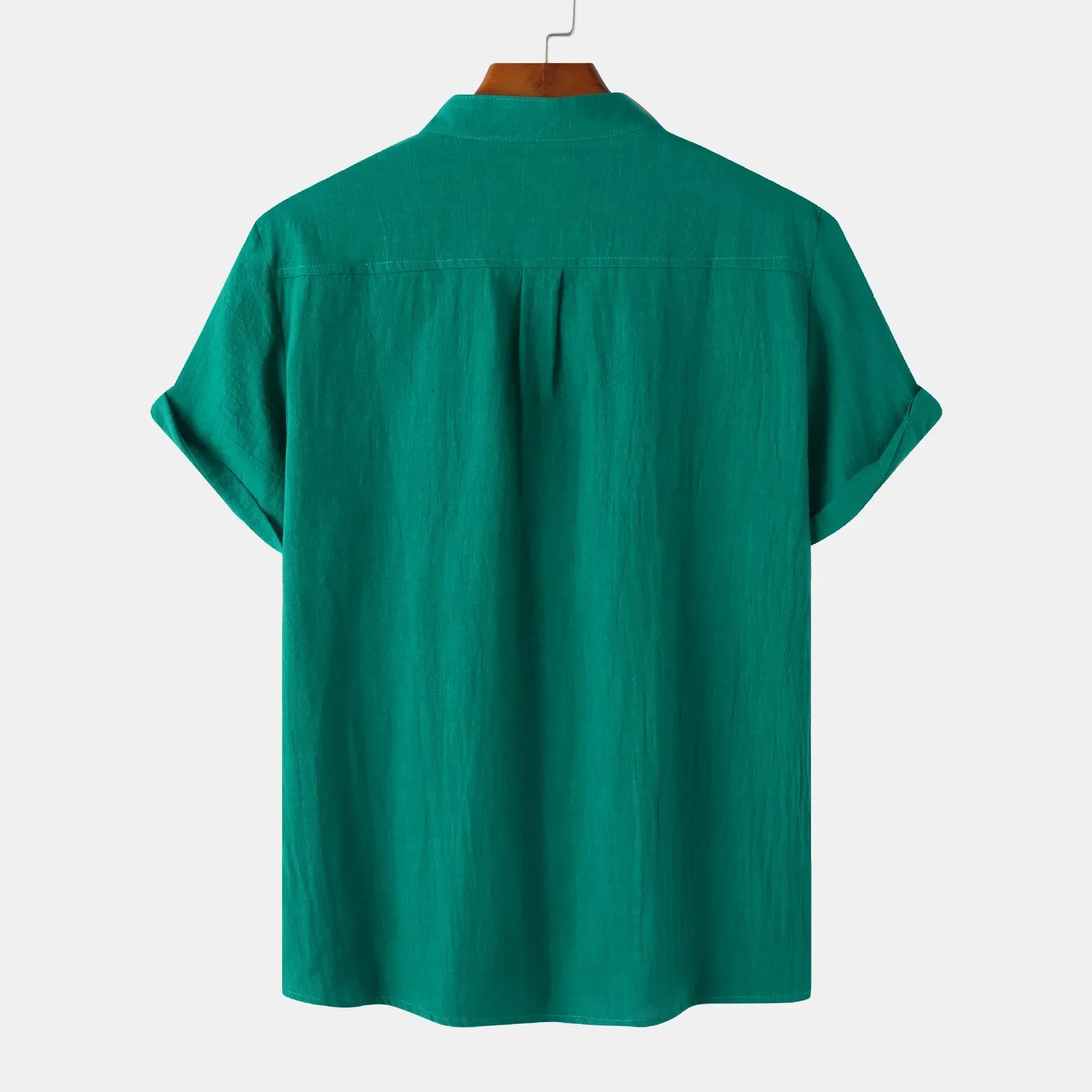 Men's Mandarin Collar Short Sleeve Henley Shirt