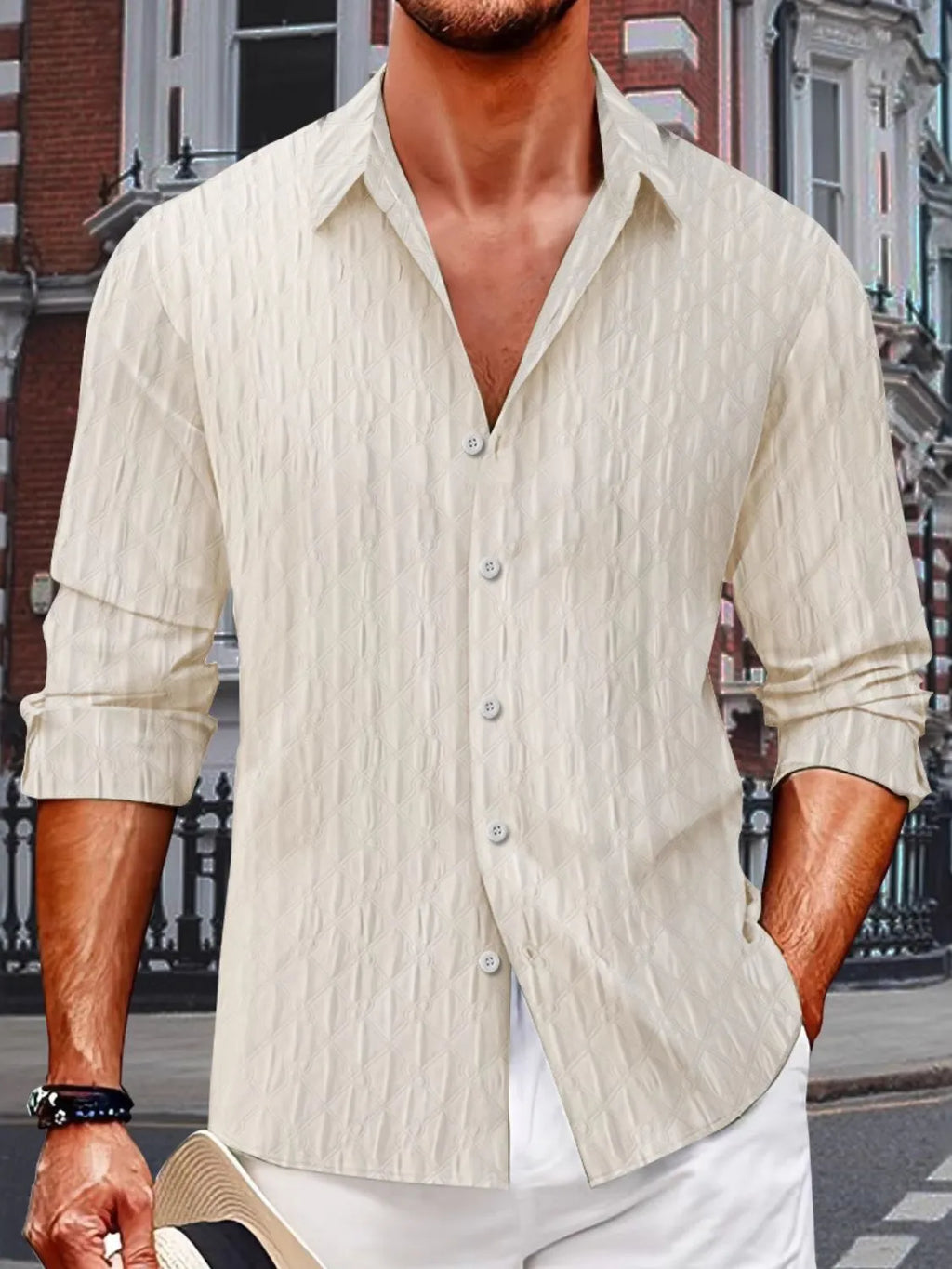 Men's Full Size Button Up Long Sleeve Shirt Plus Size