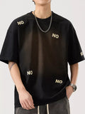 Men's Full Size Letter Round Neck Short Sleeve T-Shirt Plus Size