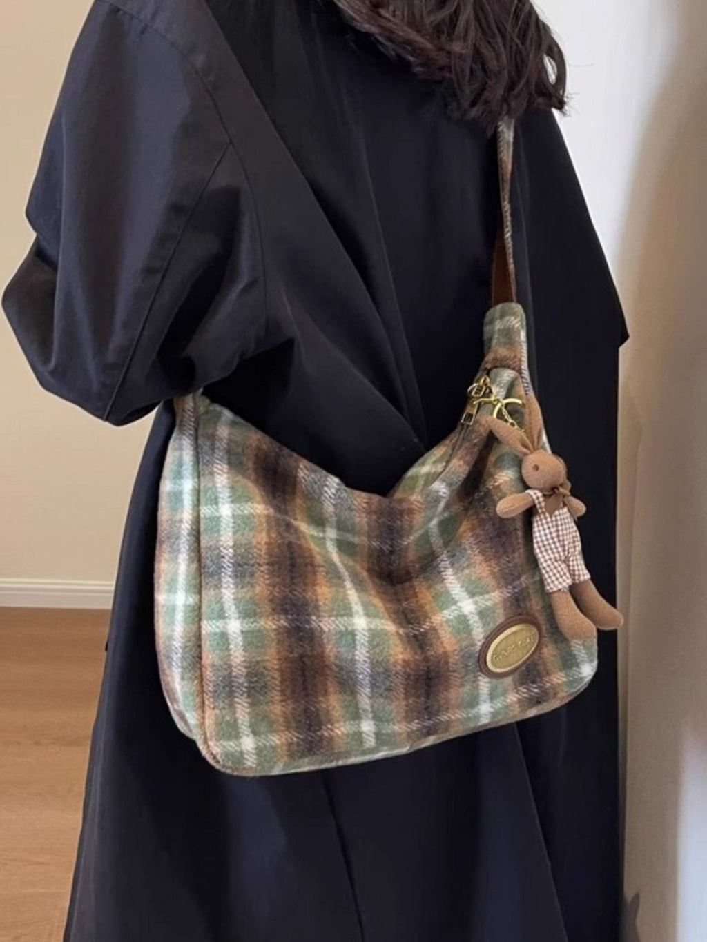 Plaid Pattern Shoulder Crossbody Bag