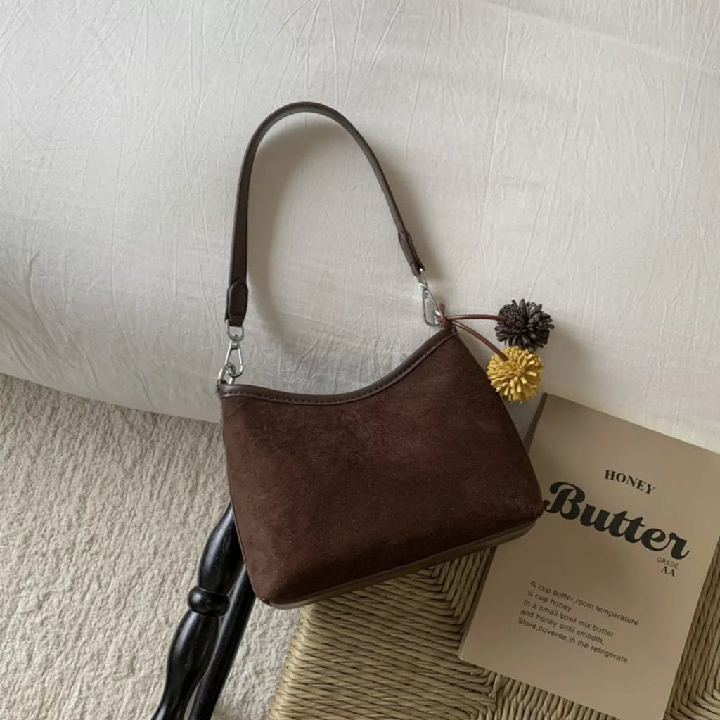 Suede Crossbody Bag with Adjustable Shoulder Strap