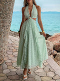 Ruffled Halter Neck Maxi Dress