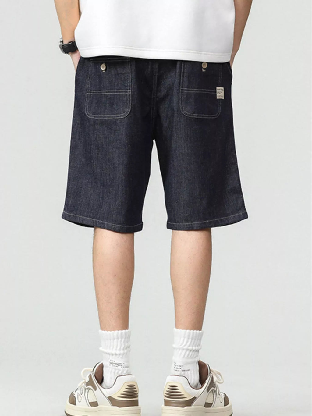 Men's Plus Size Drawstring Denim Shorts