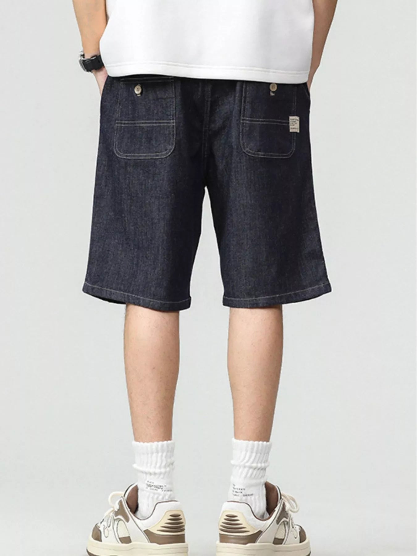 Men's Plus Size Drawstring Denim Shorts