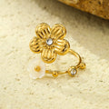 18K Gold-Plated Flower Open Ring