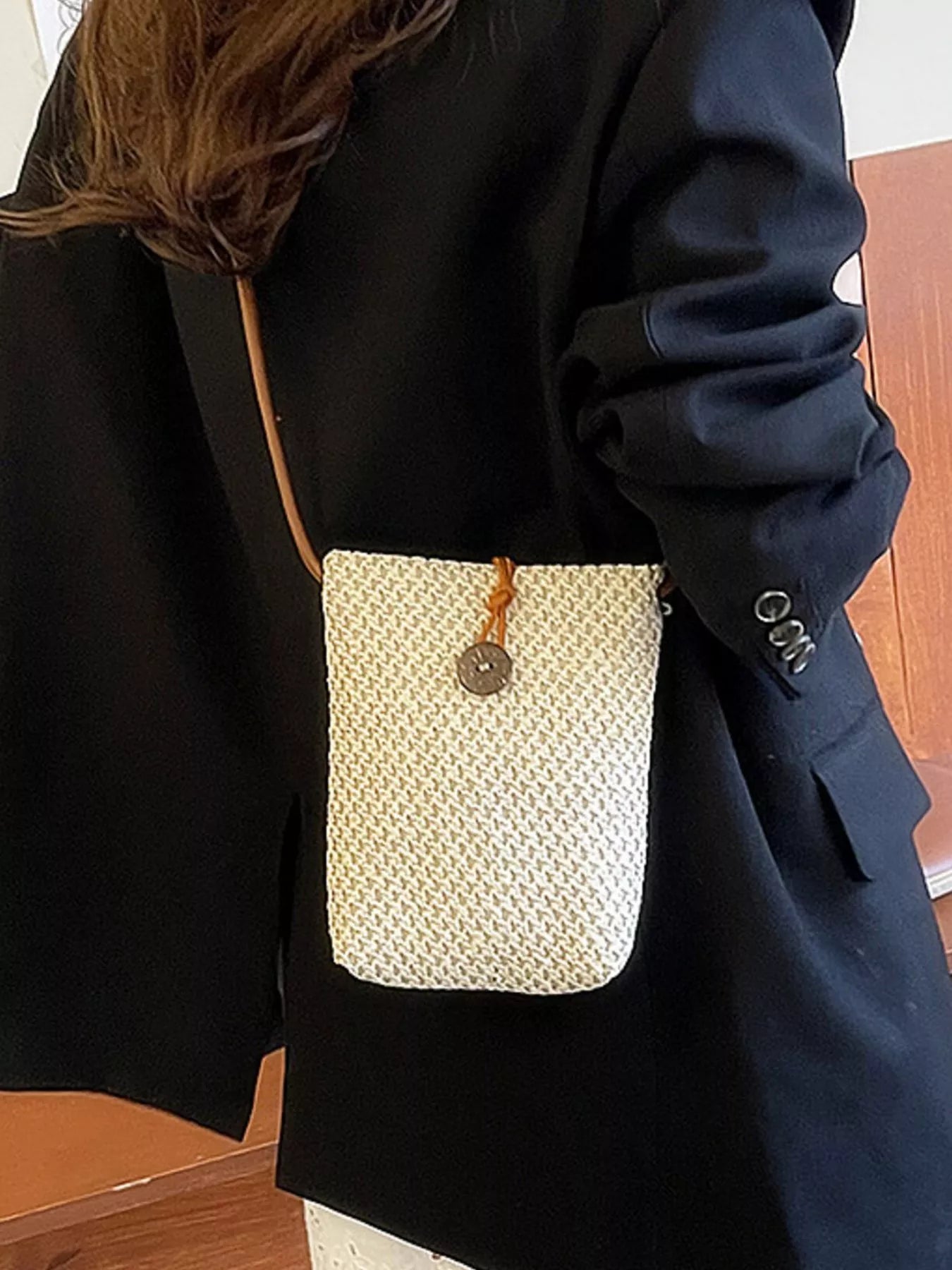 Woven Texture Crossbody Bag
