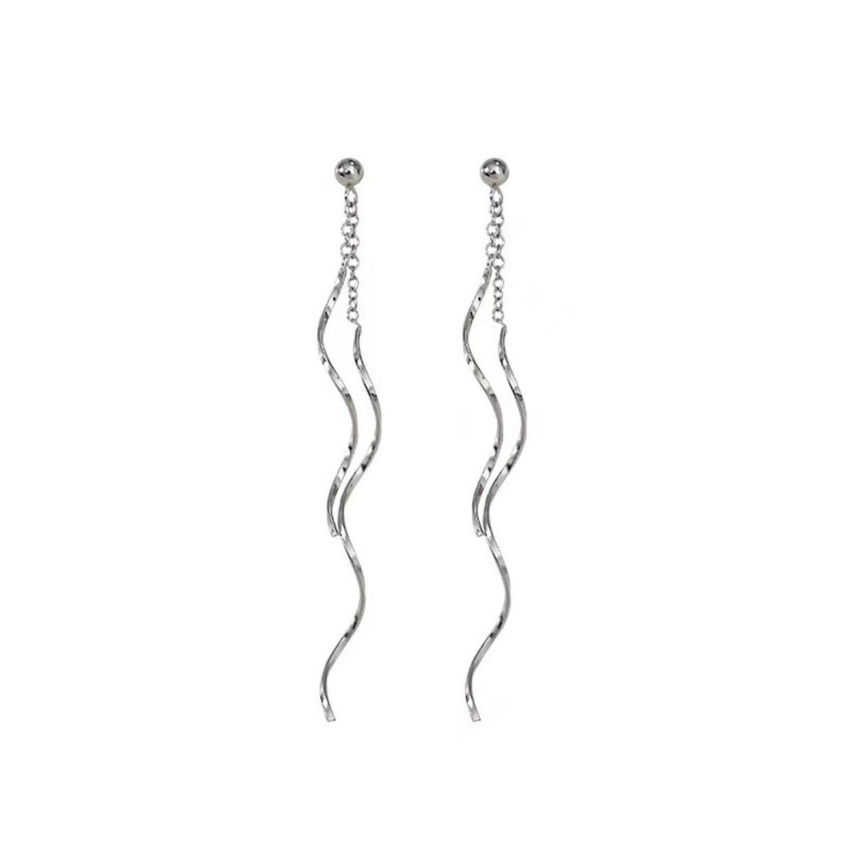 925 Sterling Silver Wave Earrings
