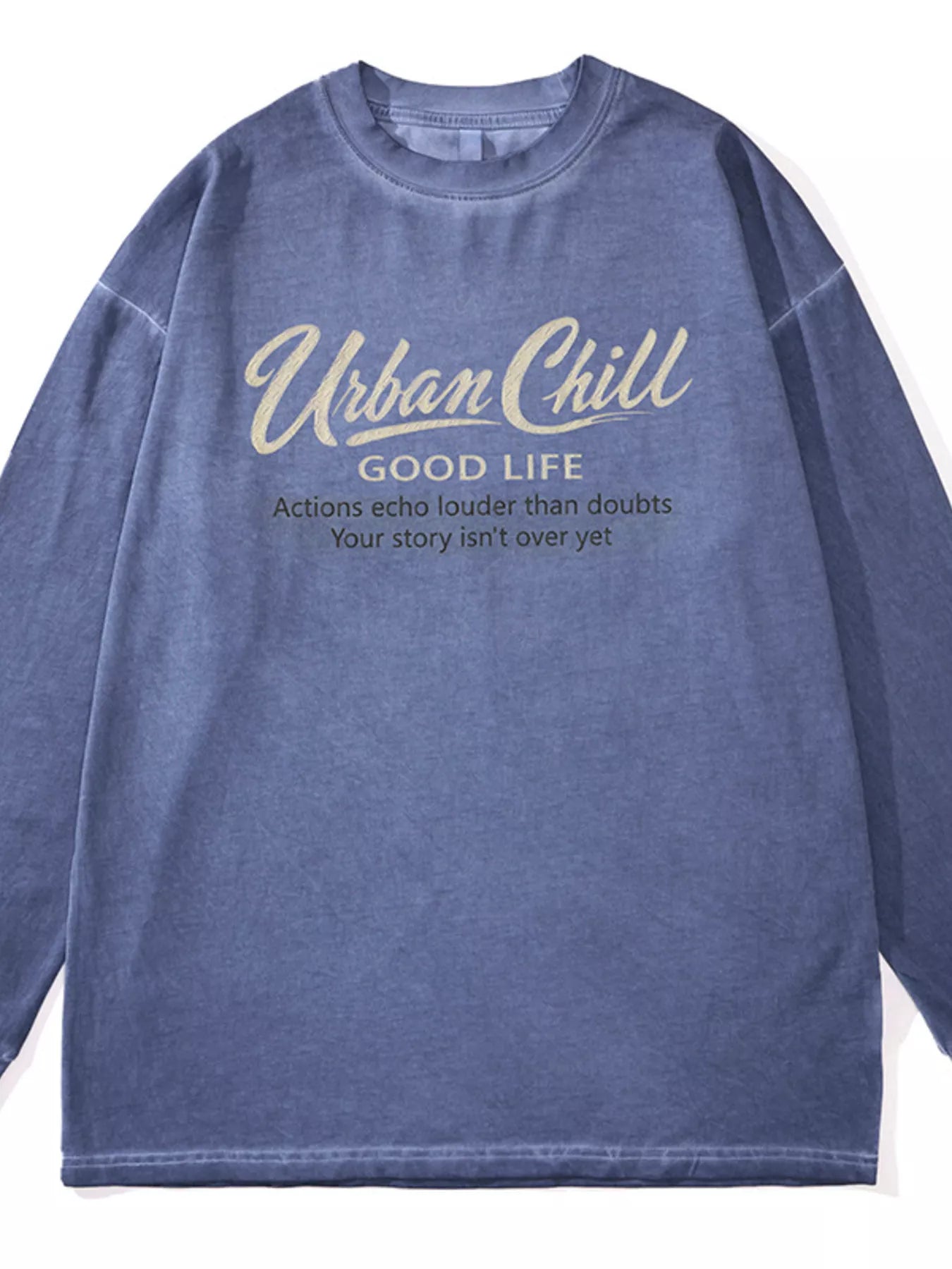 Men's Plus Size Letter Graphic Long Sleeve T-Shirt