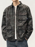 Men's Plus Size Casual Camouflage Cargo Shirt