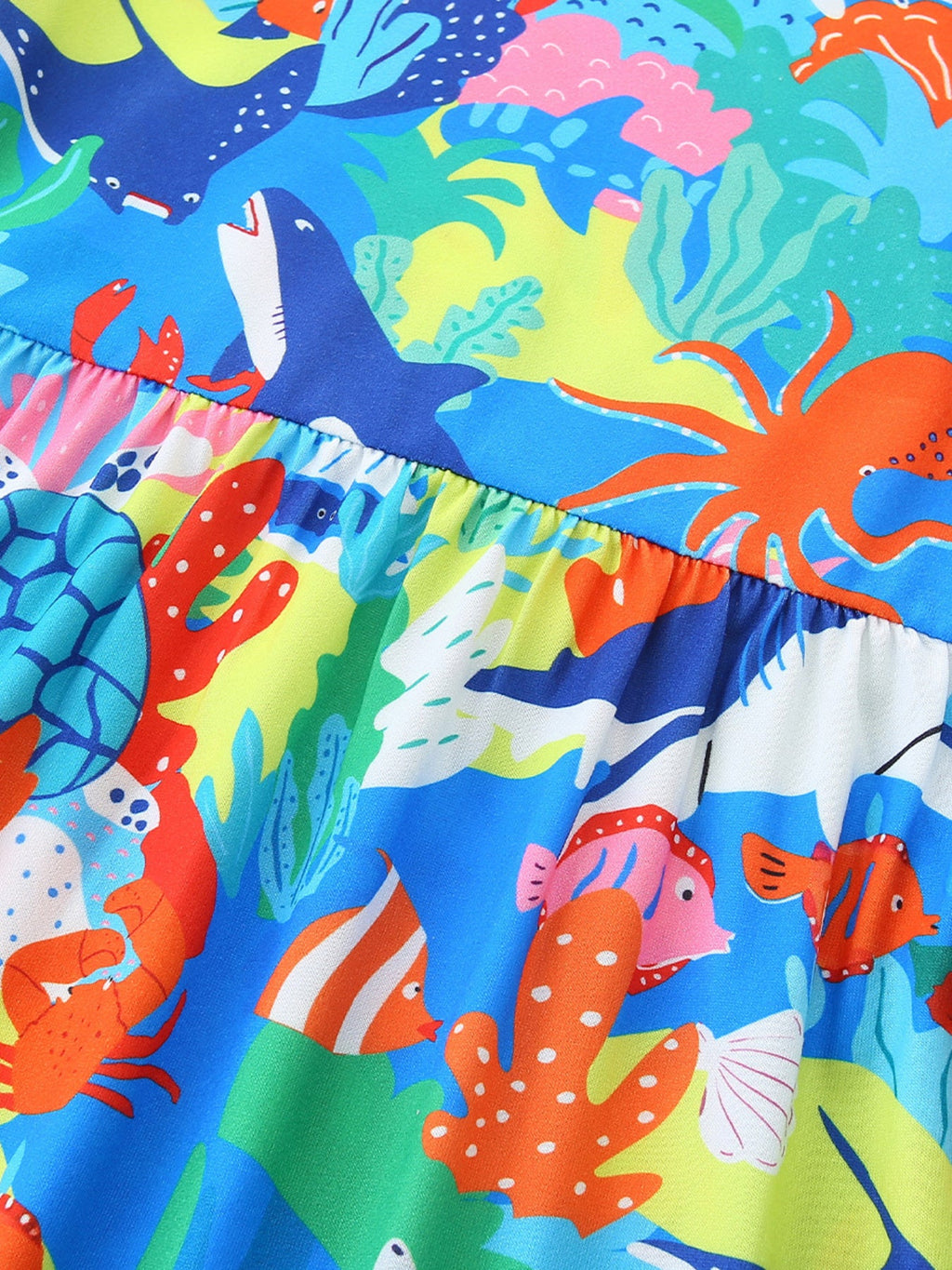 Children's Ocean Print Round Neck Casual Dress