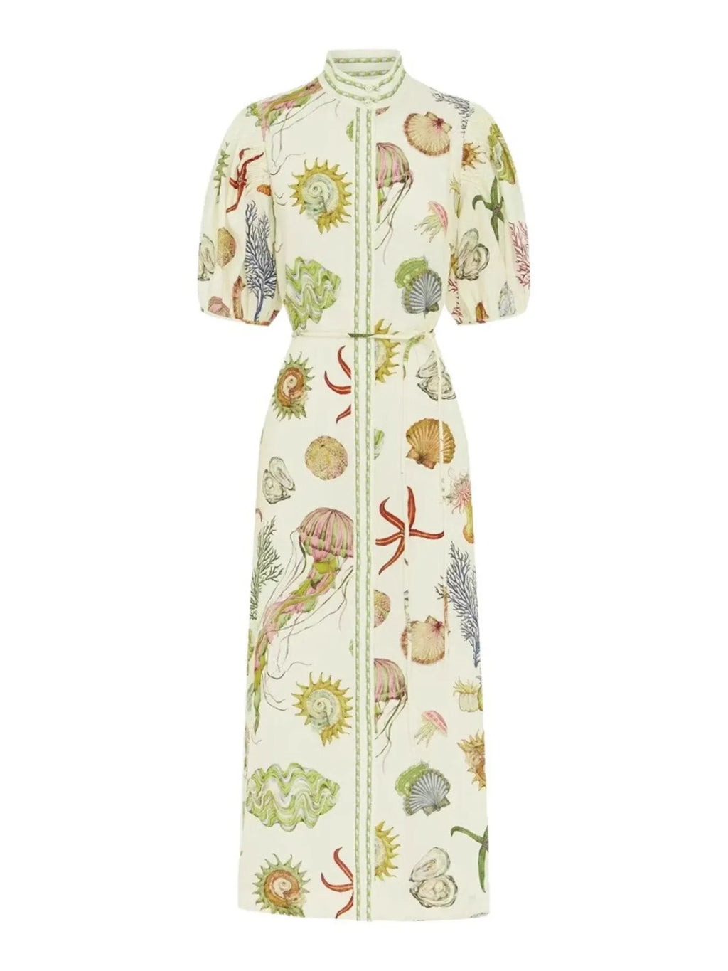 Printed Short Sleeve Shirt Dress
