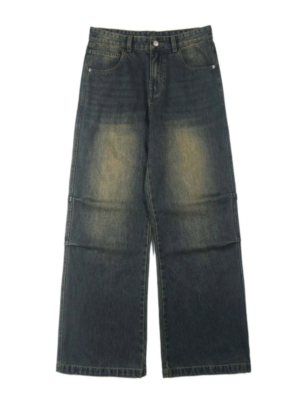 Men's Full Size Vintage Wash Wide Leg Jeans Plus Size
