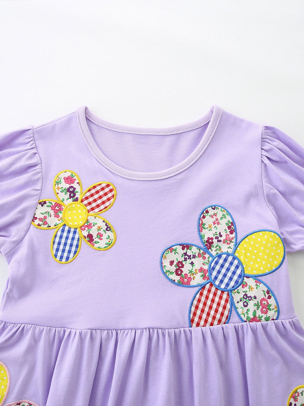 Children's Floral Puff Sleeve Casual Dress