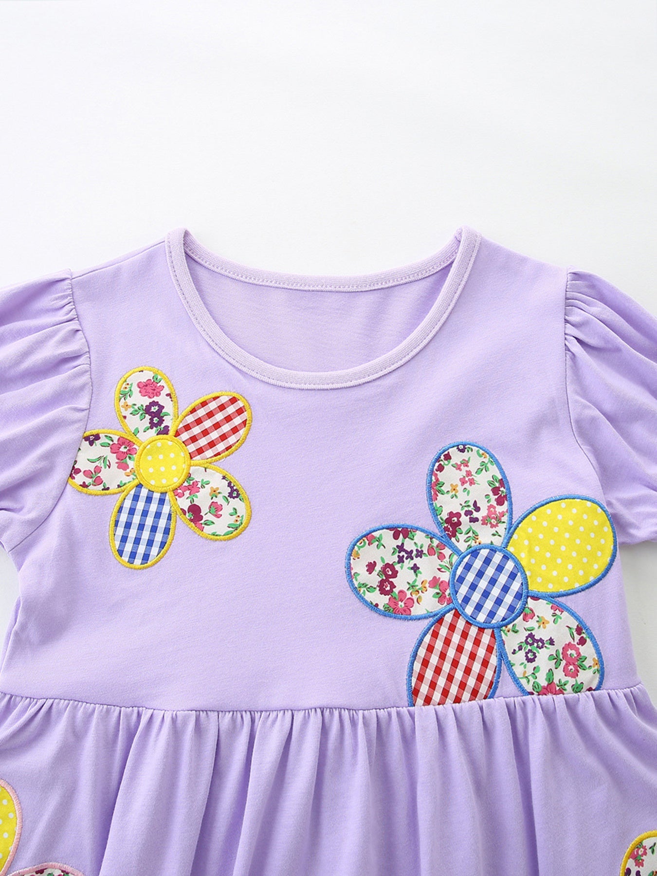 Children's Floral Puff Sleeve Casual Dress