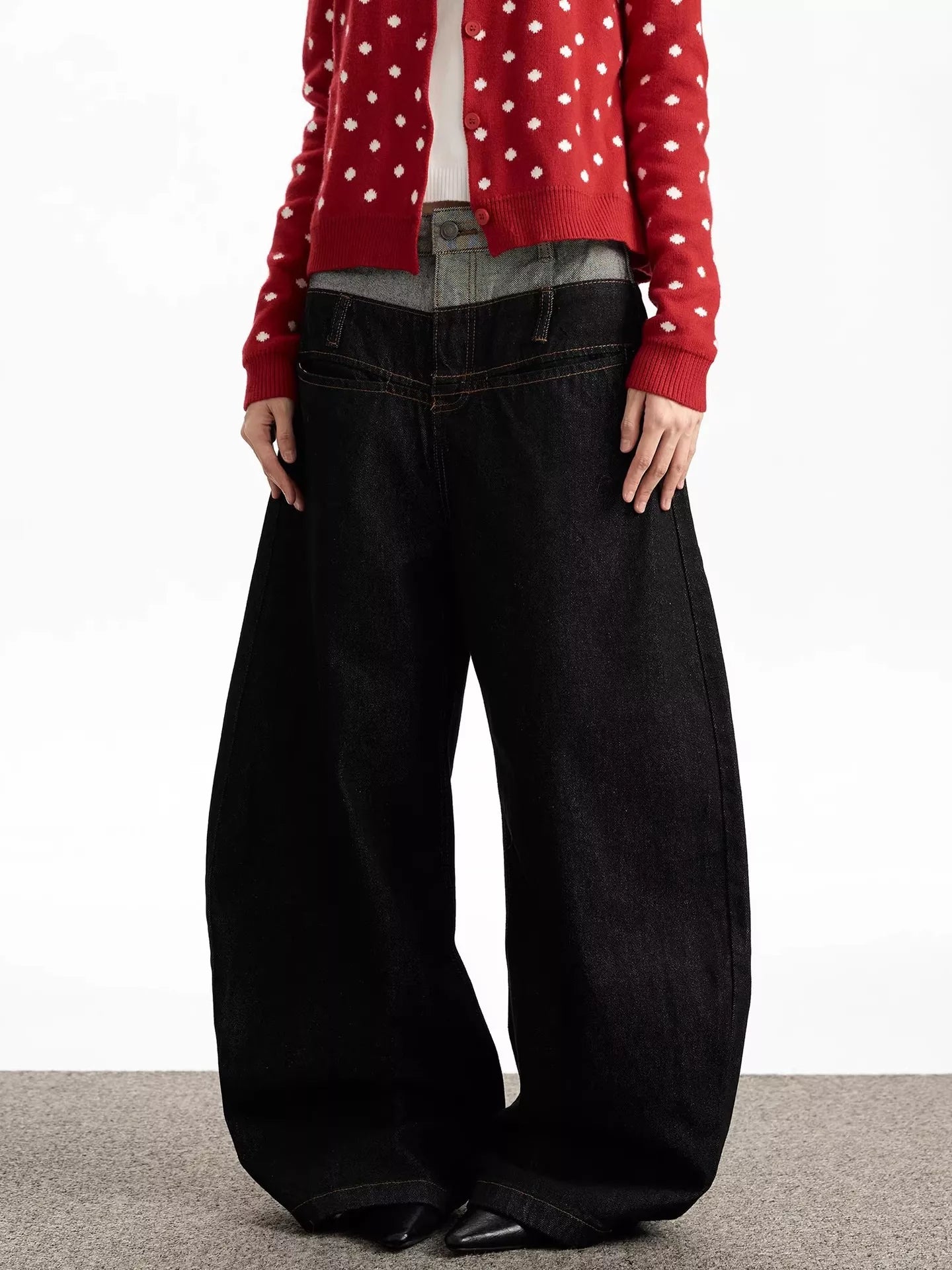 Men's Double Waist Wide Leg Jeans