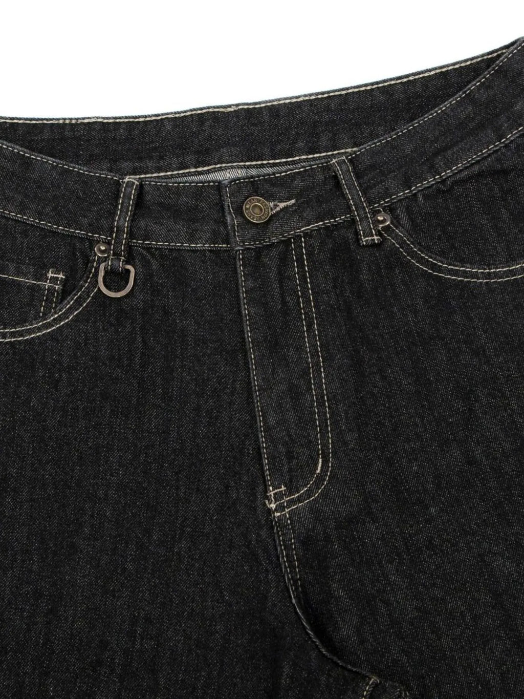 Men's Wide-Leg Denim Shorts with Pockets
