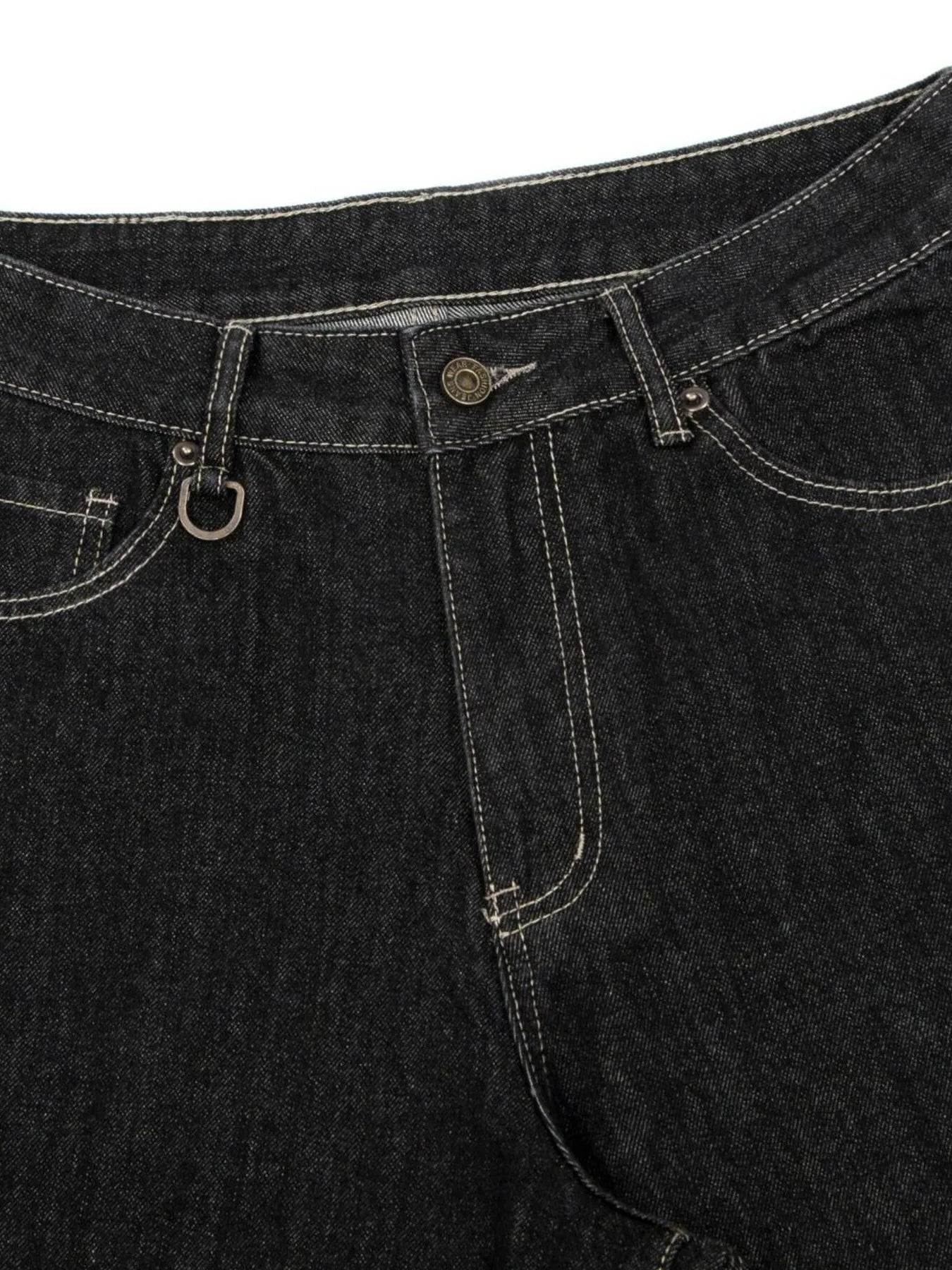 Men's Wide-Leg Denim Shorts with Pockets