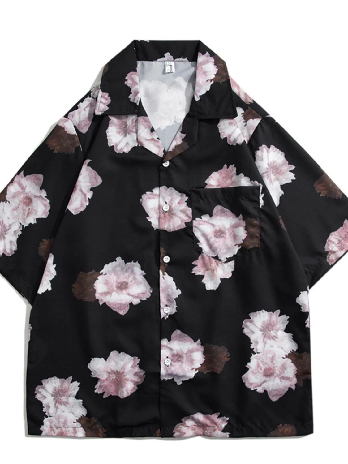 Men's Plus Size Floral Print Casual Button-Up Shirt
