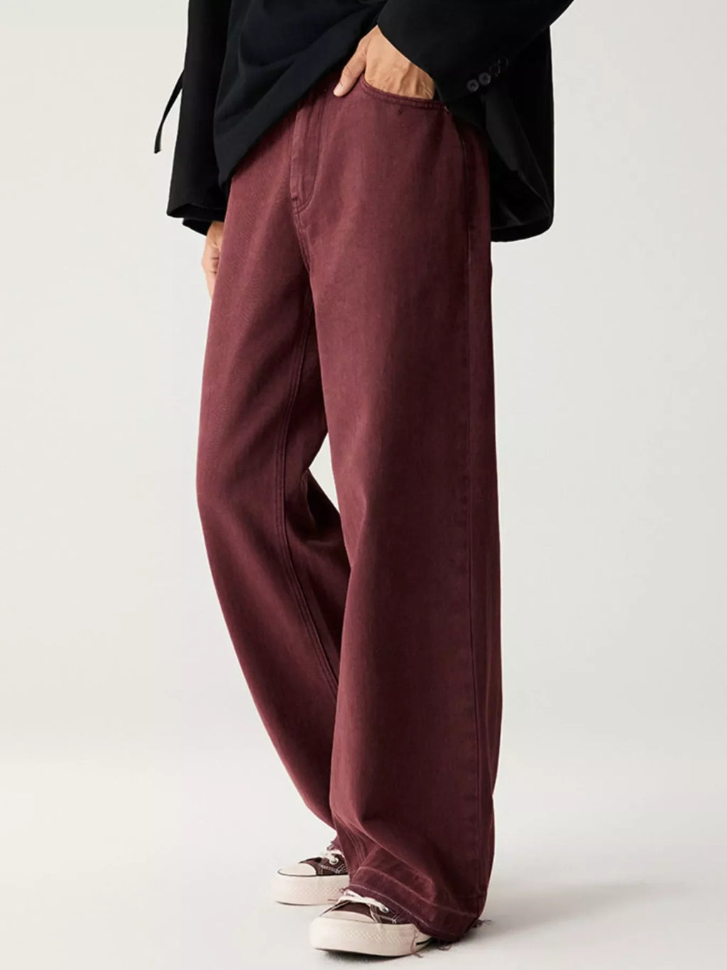 Men's Wash Relaxed Fit Wide Leg Jeans