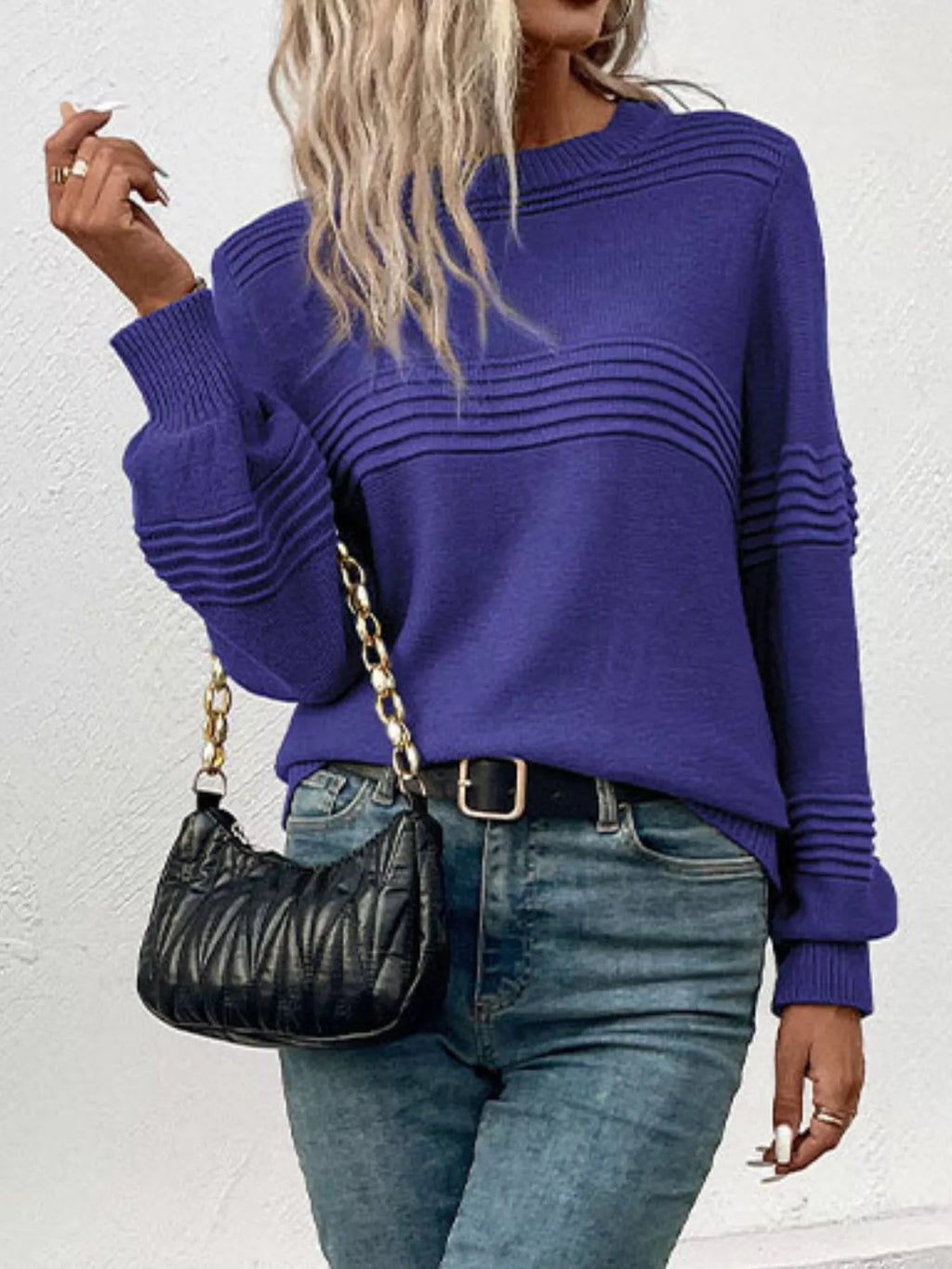 Round Neck Long Sleeve Sweater