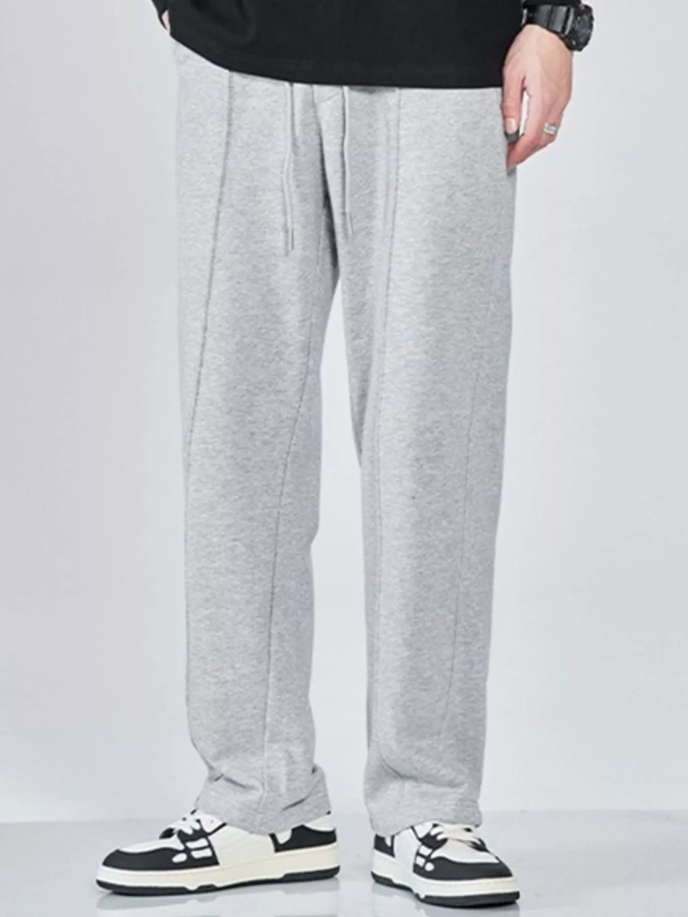 Men's Full Size Casual Drawstring Wide Leg Sweatpants Plus Size