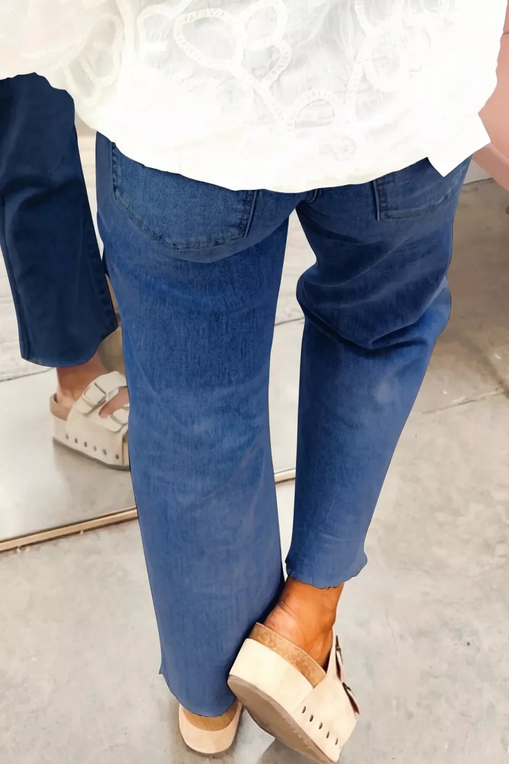 High Waist Straight Leg Jeans