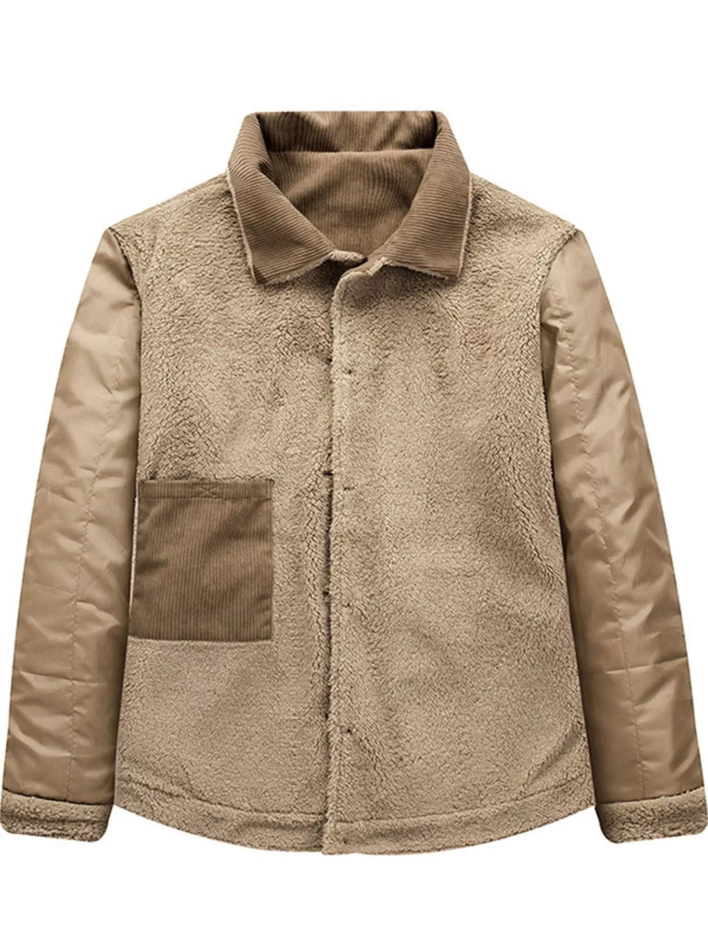 Men's Corduroy Sherpa Lined Button-Up Jacket