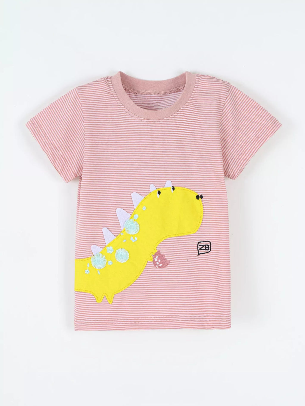 Children's Striped Dinosaur Short Sleeve Tee