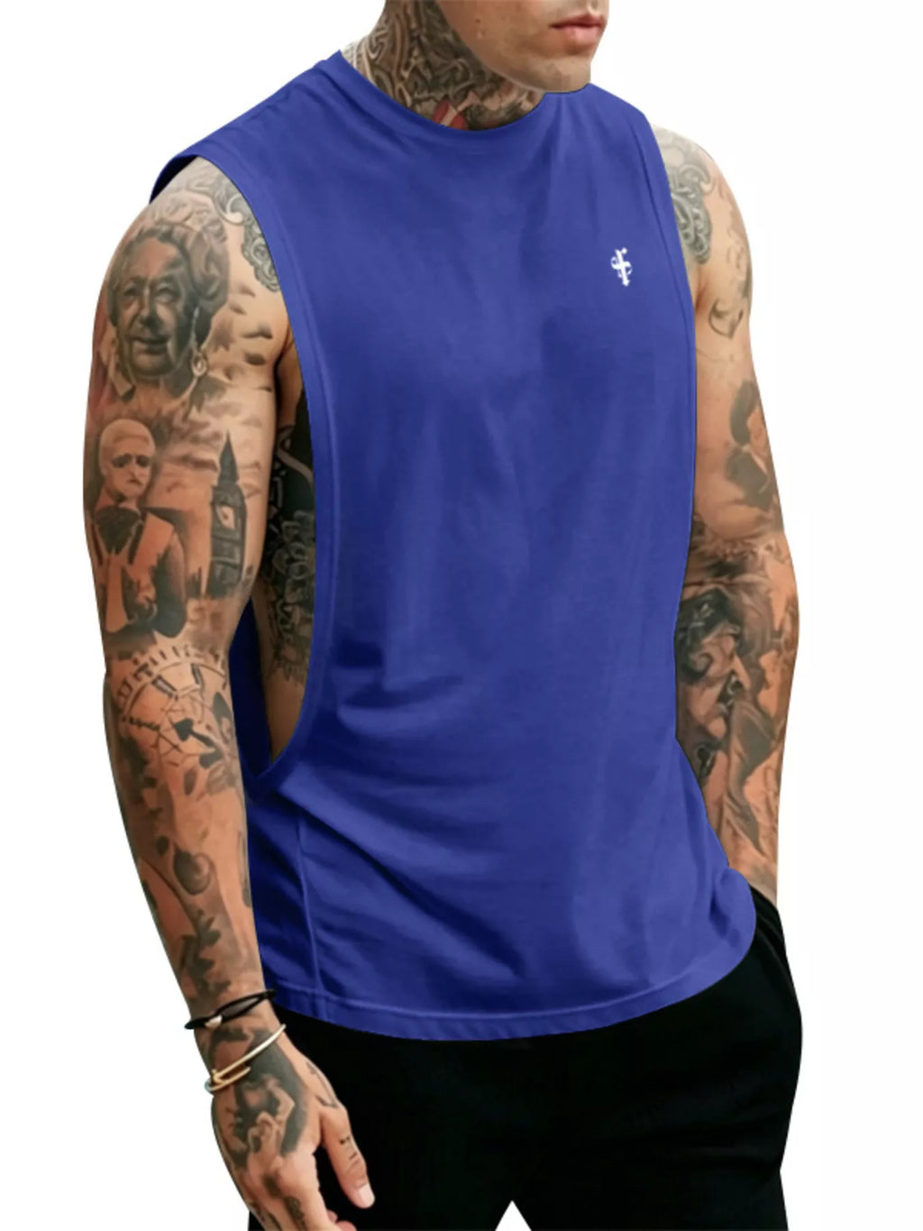 Men's Full Size Round Neck Tank Top Plus Size