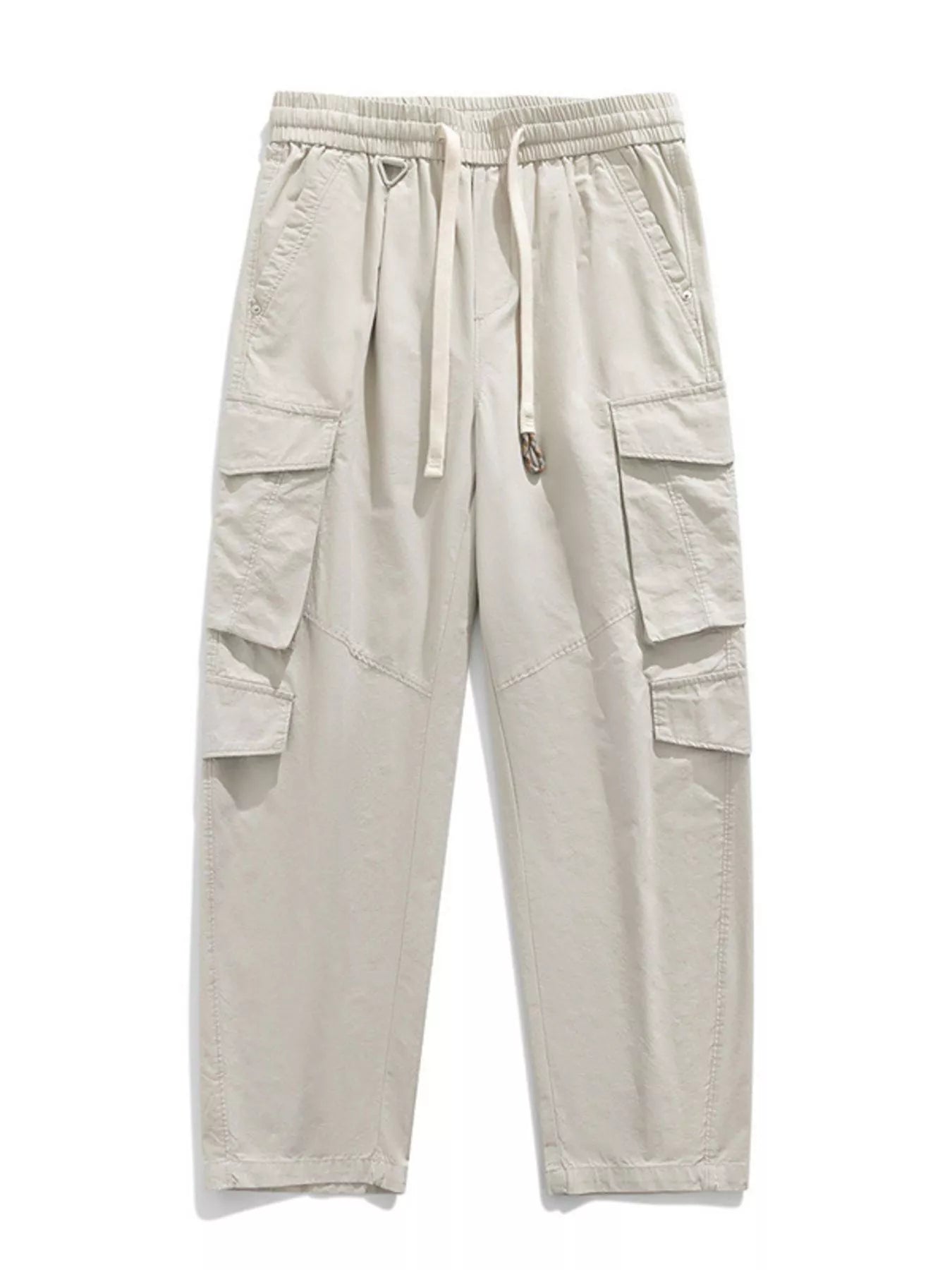 Men's Plus Size Loose Fit Cargo Pants with Drawstring