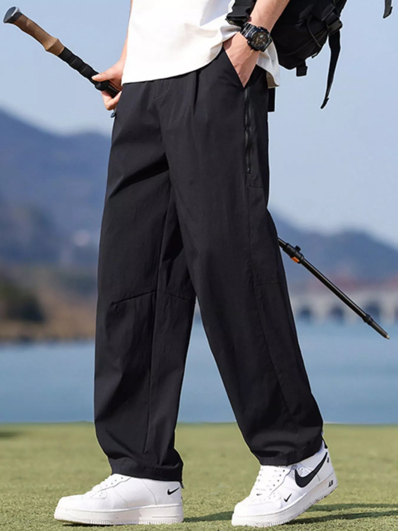 Men's Plus Size Casual Loose Fit Wide Leg Pants
