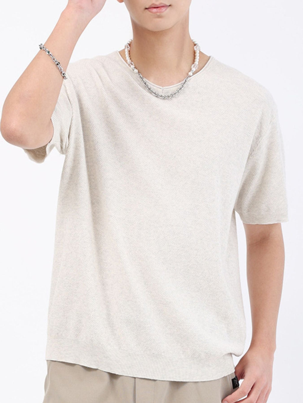 Men's Plus Size Casual Knit Short Sleeve T-Shirt