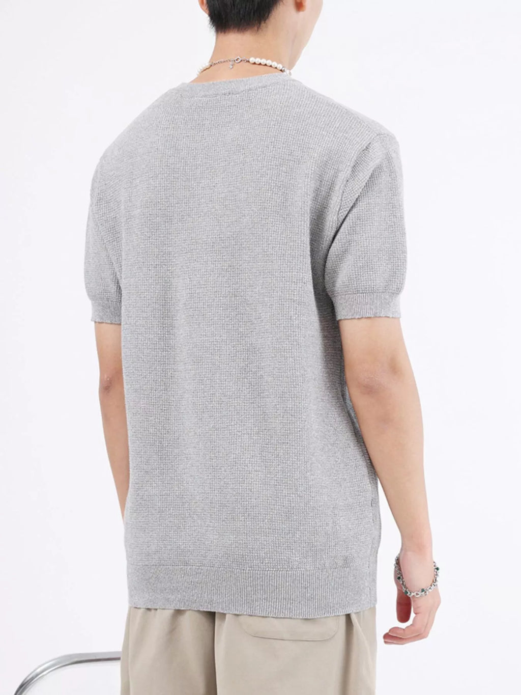 Men's Plus Size Casual Knit Henley T-Shirt