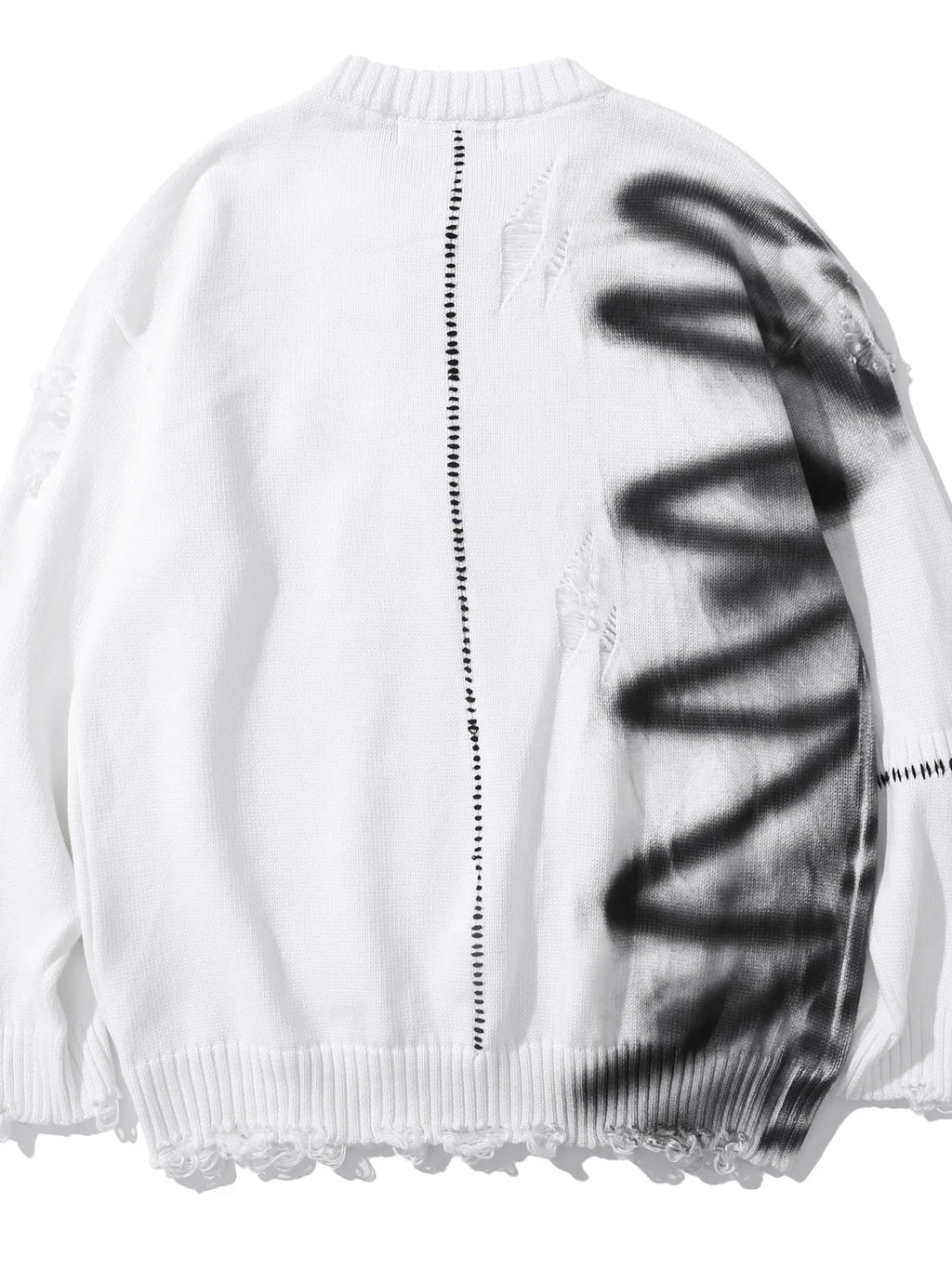 Men's Distressed Oversized Knit Sweater