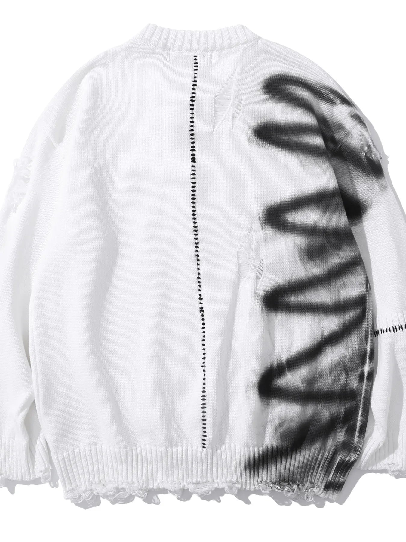 Men's Distressed Oversized Knit Sweater