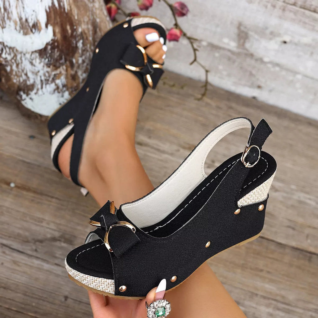 Peep Toe Wedge Sandals