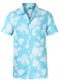 Men's Hawaiian Print Short Sleeve Button Down Shirt