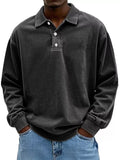 Men's Full Size Vintage Washed Long Sleeve Top Plus Size