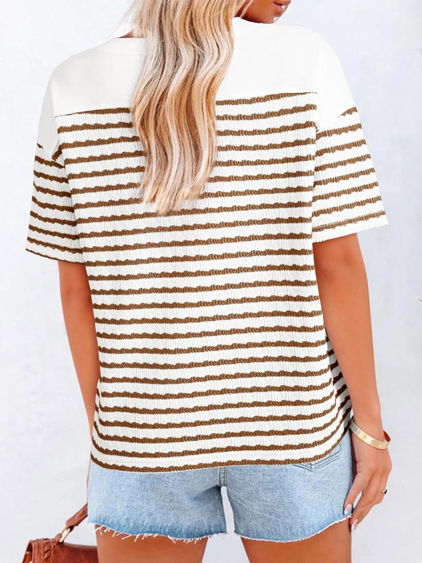 Striped Short Sleeve Casual T-Shirt