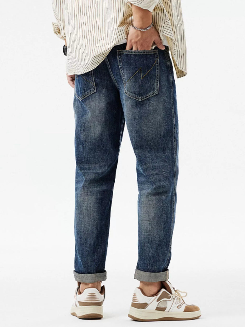 Men's Distressed Patchwork Jeans