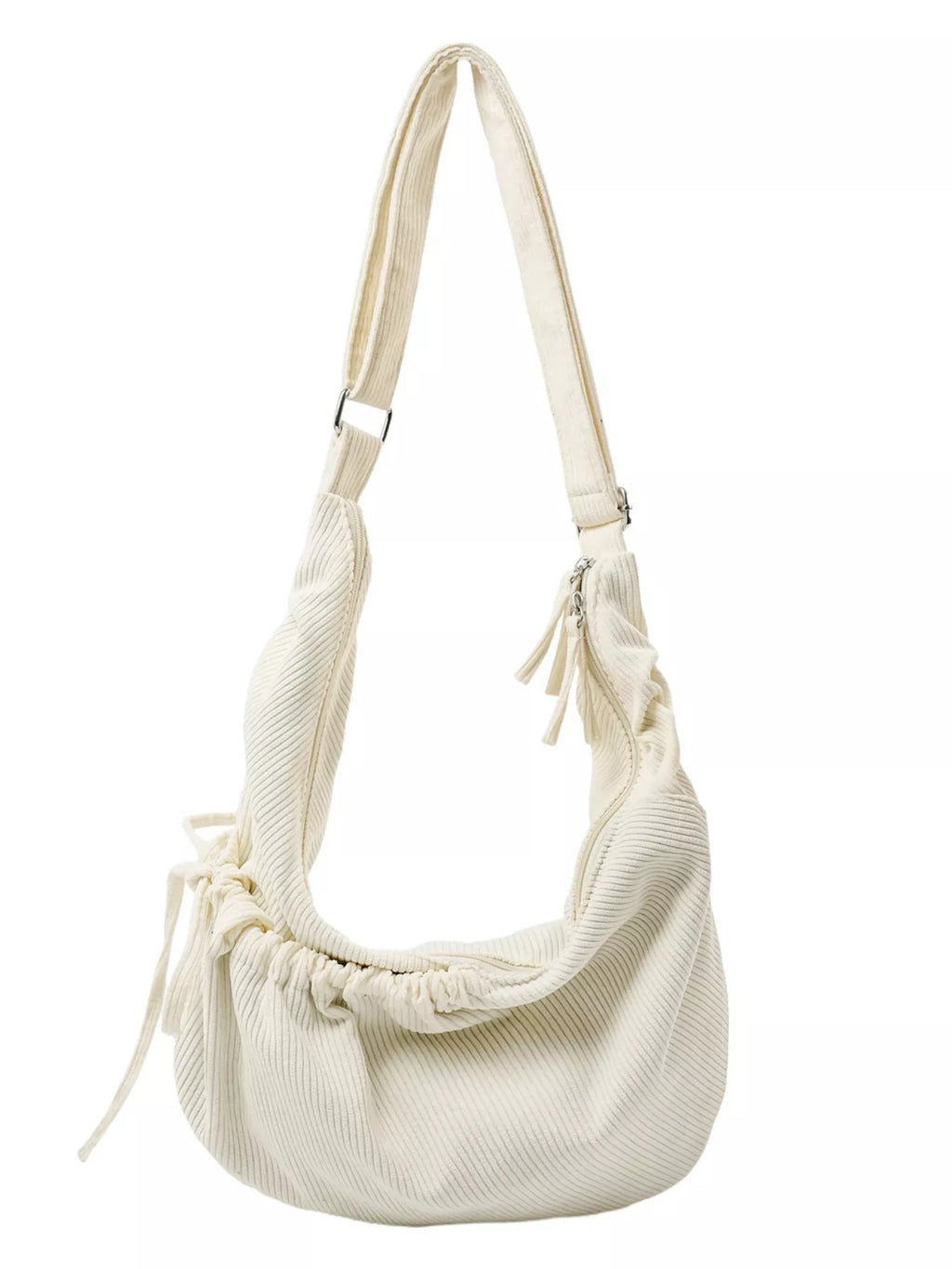 Corduroy Drawstring Crossbody Bag