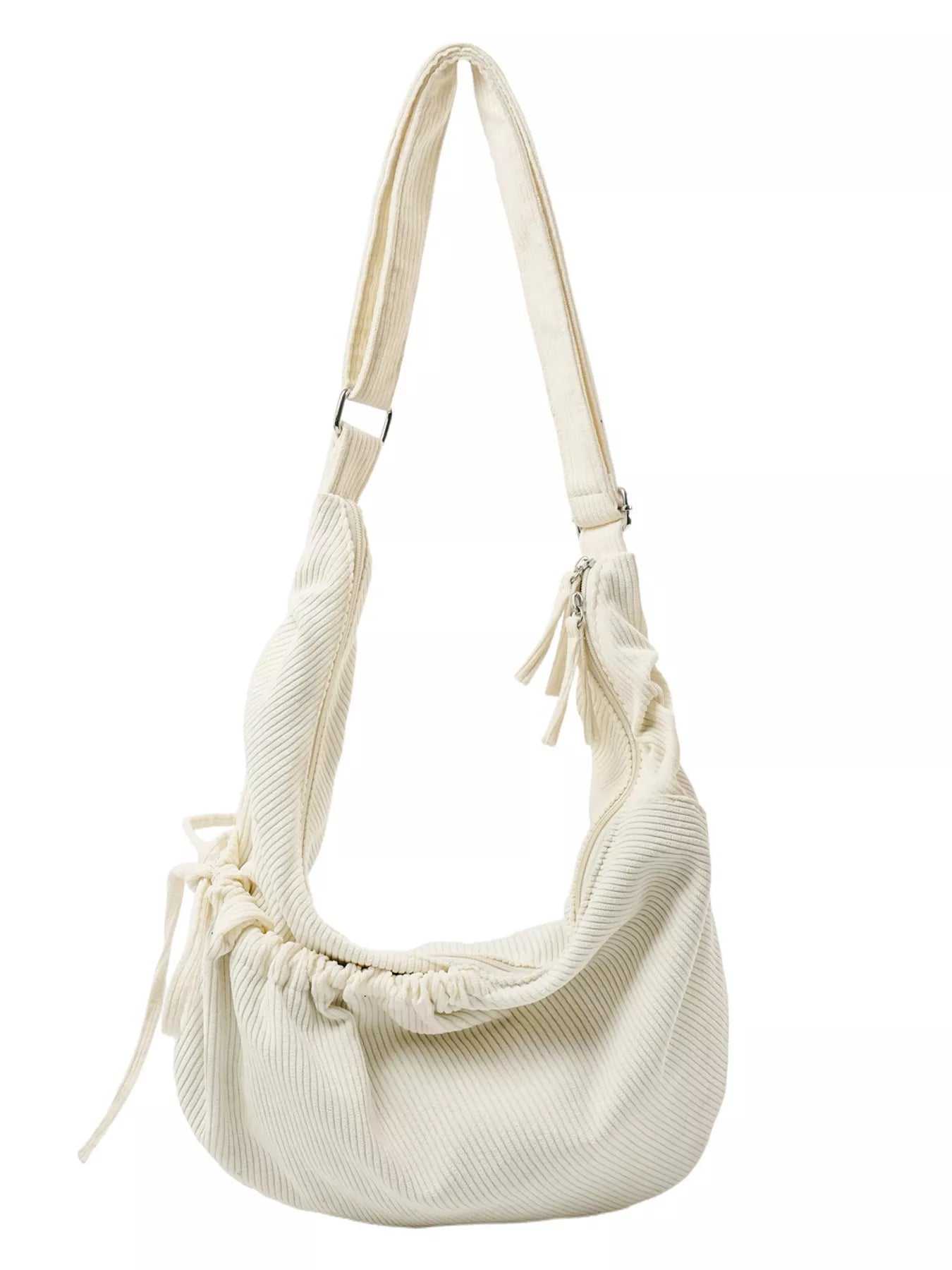 Corduroy Drawstring Crossbody Bag