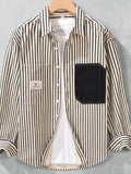 Men's Plus Size Striped Button-Up Shirt