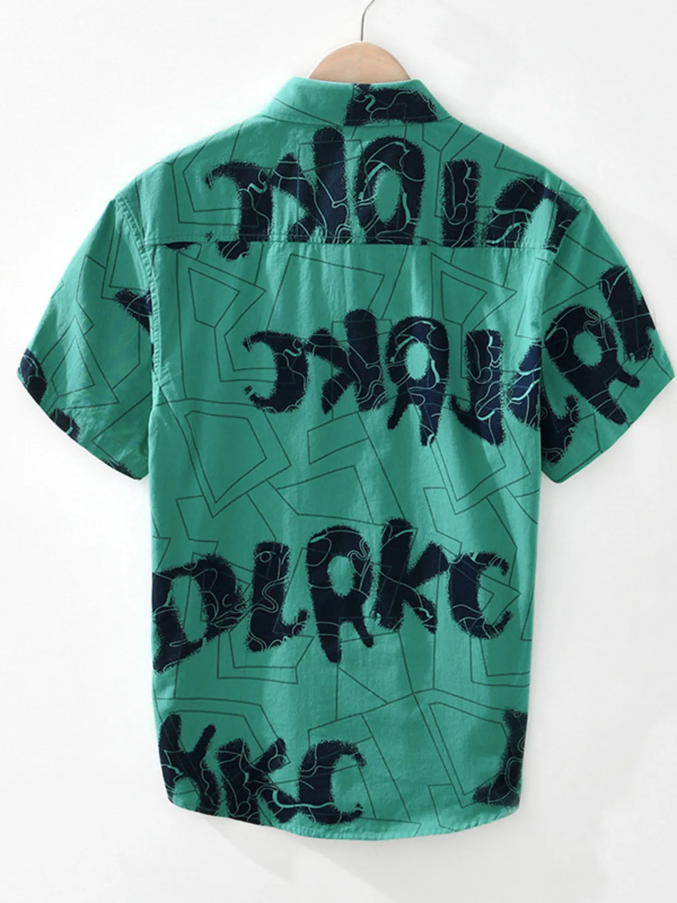 Men's Printed Button Up Short Sleeve Shirt